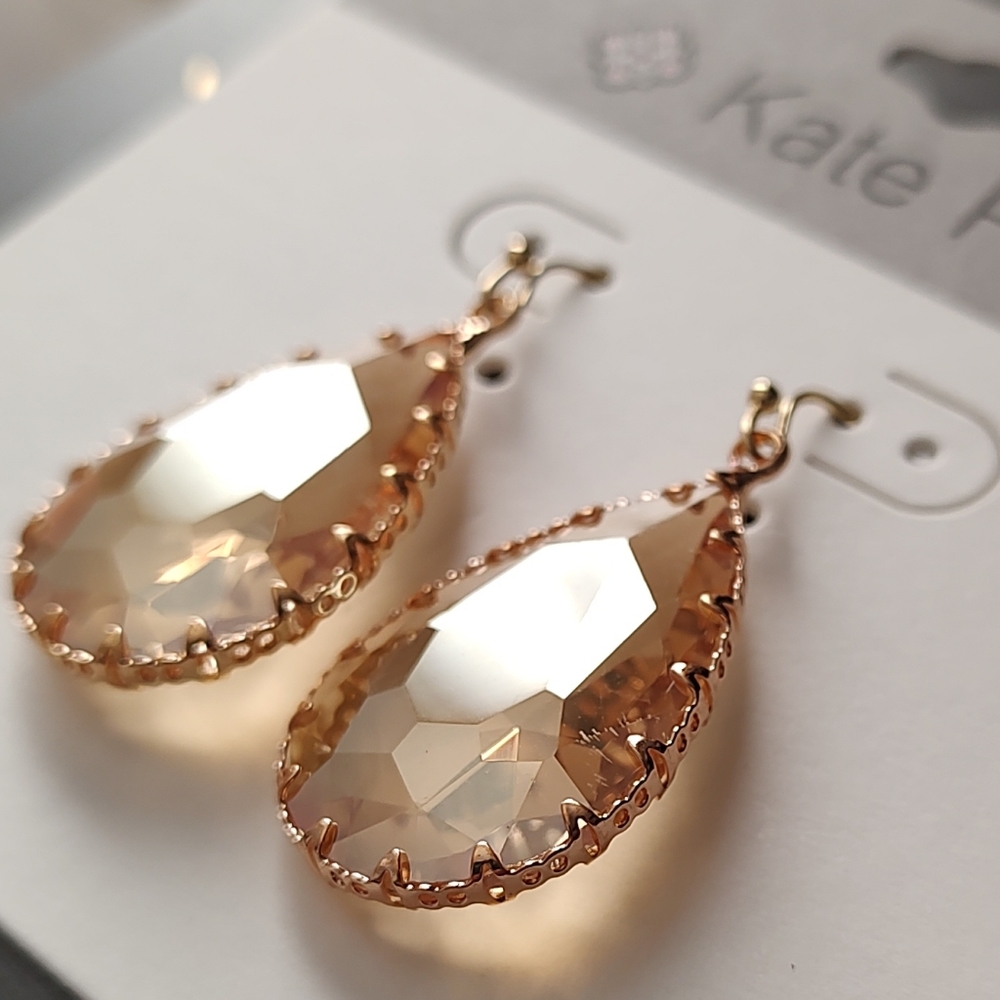 Kate Park New York Jewelry earrings color champagne  super shine New